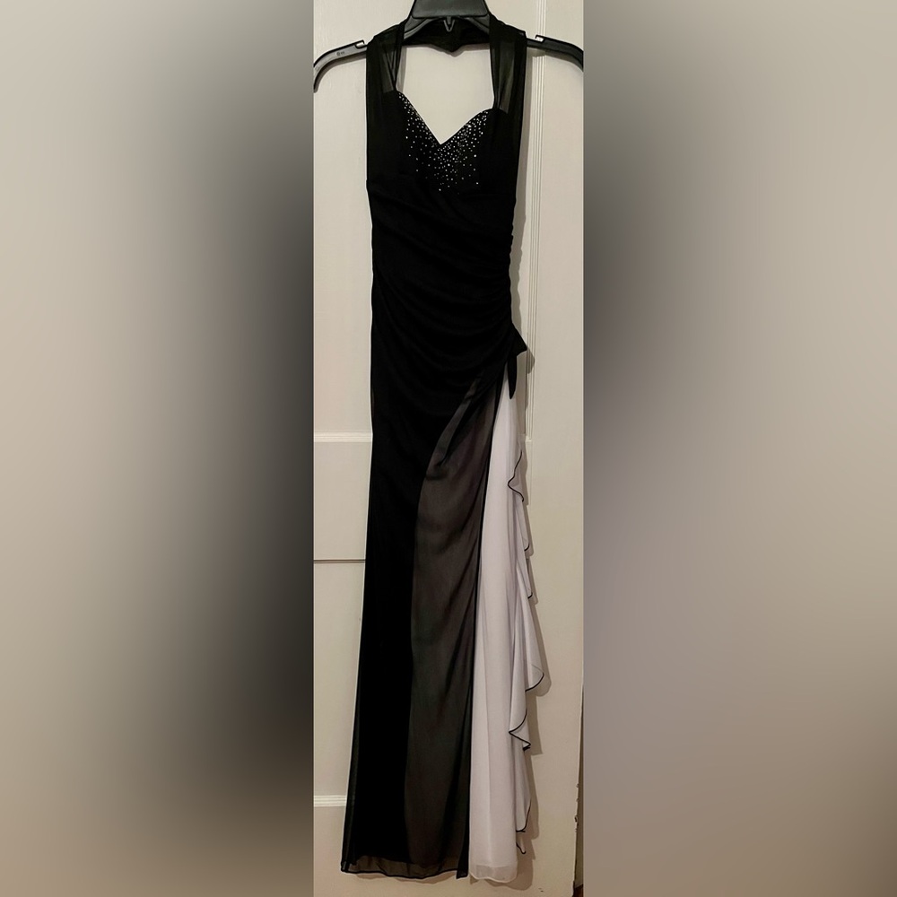 Blondie black and white dress with rhinestones